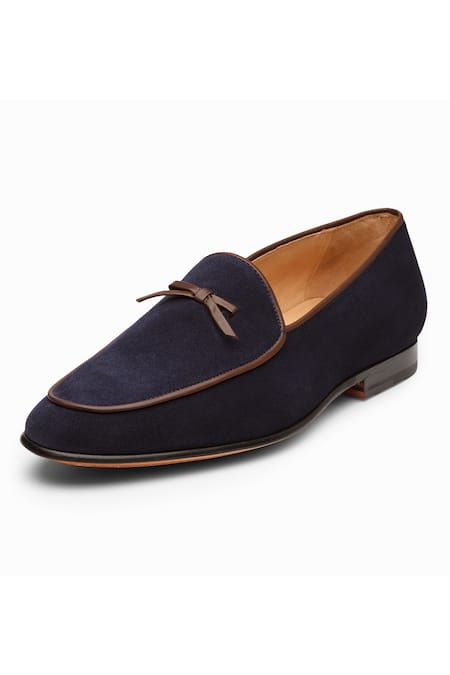 3dm Lifestyle_Blue Handcrafted Belgian Leather Loafers  _Online_at_Aza_Fashions