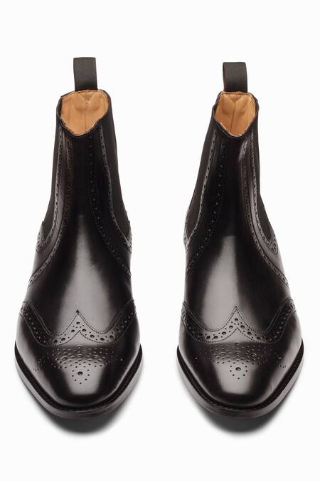 3dm Lifestyle Black Wingtip Brogue Chelsea Boots at Aza Fashions 3dm Lifestyle_Black Wingtip Brogue Chelsea Boots _at_Aza_Fashions