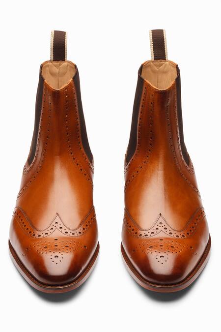 3dm Lifestyle Brown Chelsea Brogue Wingtip Boots at Aza Fashions 3dm Lifestyle_Brown Chelsea Brogue Wingtip Boots _at_Aza_Fashions