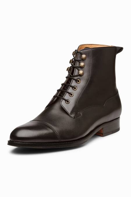 3dm Lifestyle_Black Leather Balmoral Boots _Online_at_Aza_Fashions