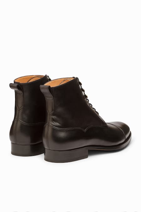 Shop_3dm Lifestyle_Black Leather Balmoral Boots _Online_at_Aza_Fashions