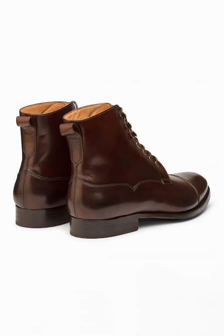Shop 3dm Lifestyle Brown Leather Suede Balmoral Boots Online at Aza Fashions Shop_3dm Lifestyle_Brown Leather Suede Balmoral Boots _Online_at_Aza_Fashions