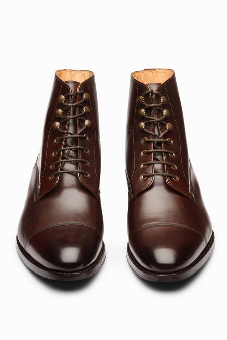 3dm Lifestyle Brown Leather Suede Balmoral Boots at Aza Fashions 3dm Lifestyle_Brown Leather Suede Balmoral Boots _at_Aza_Fashions