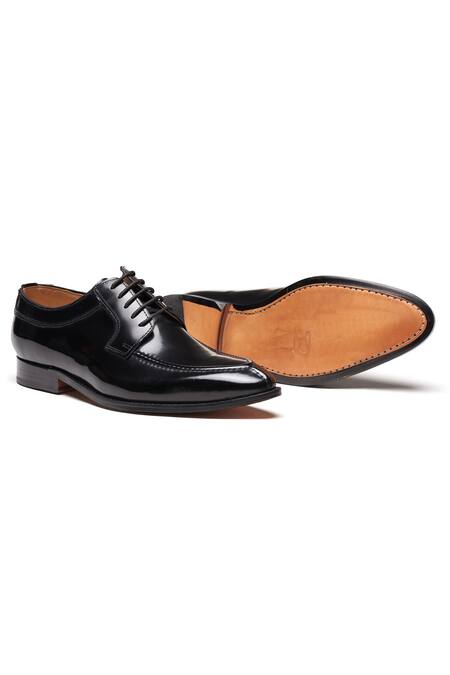 3dm Lifestyle_Black Handmade Leather Derby Shoes _at_Aza_Fashions