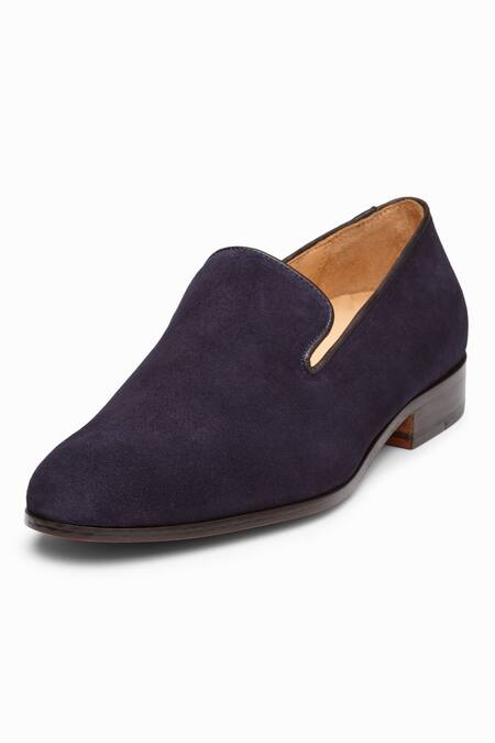 3dm Lifestyle_Blue Navy Leather Penny Loafers _Online_at_Aza_Fashions