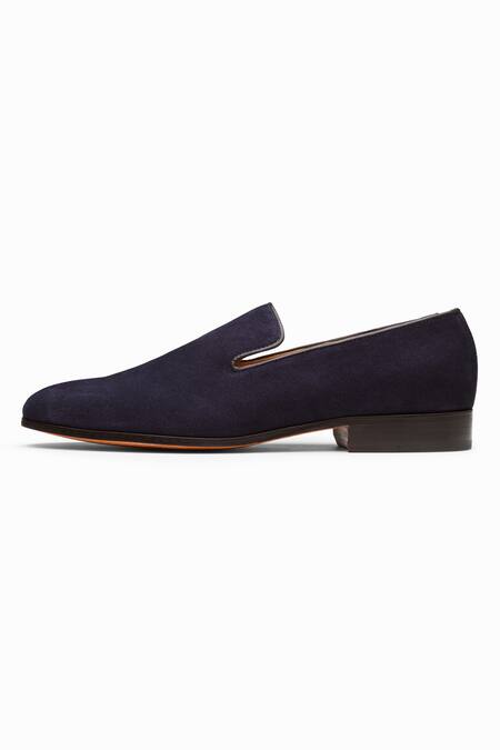 Buy_3dm Lifestyle_Blue Navy Leather Penny Loafers _Online_at_Aza_Fashions
