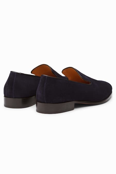 3dm Lifestyle_Blue Navy Leather Penny Loafers _at_Aza_Fashions