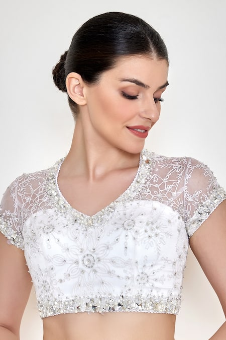 DILNAZ Snowflake Diamante Embellished Blouse 