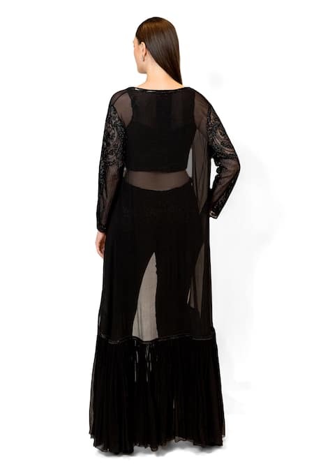 Rabani & Rakha Sequin Embroidered Jacket Pant Set 