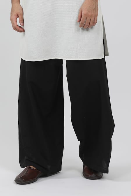 Buy_Krishna Mehta_Off White Cotton, Viscose Textured Kurta Set _Online_at_Aza_Fashions