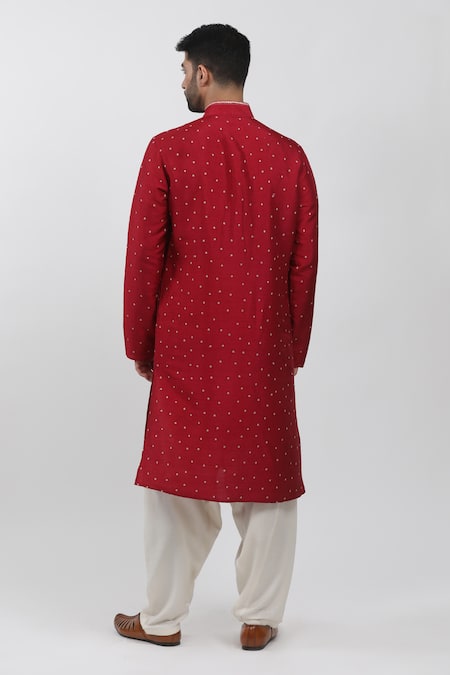 Krishna Mehta Polka Dots Pattern Kurta Set 