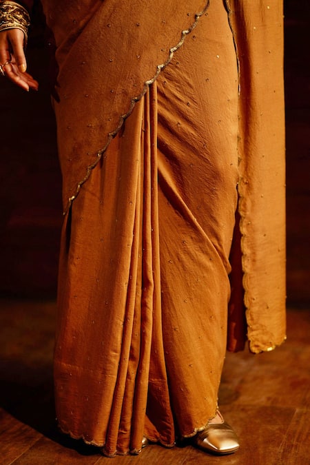 Buy Mimamsaa Brown Silk Munga Woven And Embroidered Sequin & Thread Miranda Sleeve Blouse Online at Aza Fashions Buy_Mimamsaa_Brown Silk Munga Woven And Embroidered Sequin & Thread Miranda Sleeve Blouse _Online_at_Aza_Fashions