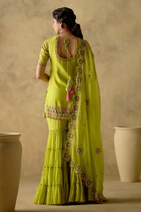 Varun Chhabra Dabka Embroidered Kurta Gharara Set 