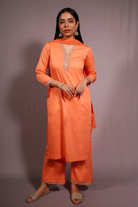 HOUSE OF TA-YA Embroidered Kurta & Pant Set 