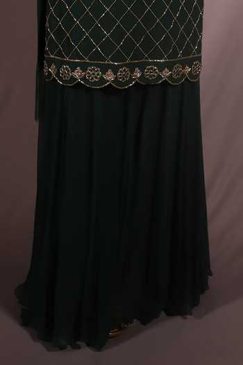 Buy House Of Ta-Ya Green Georgette Zari, Embroidery Square Neck Zardosi Kurta Sharara Set Online at Aza Fashions Buy_House Of Ta-Ya_Green Georgette Zari, Embroidery Square Neck Zardosi Kurta Sharara Set _Online_at_Aza_Fashions