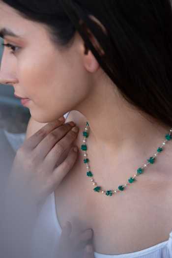 Do Taara Green Stone Necklace Online at Aza Fashions Do Taara_Green Stone Necklace _Online_at_Aza_Fashions