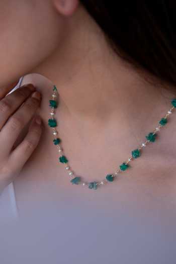 Buy Do Taara Green Stone Necklace Online at Aza Fashions Buy_Do Taara_Green Stone Necklace _Online_at_Aza_Fashions