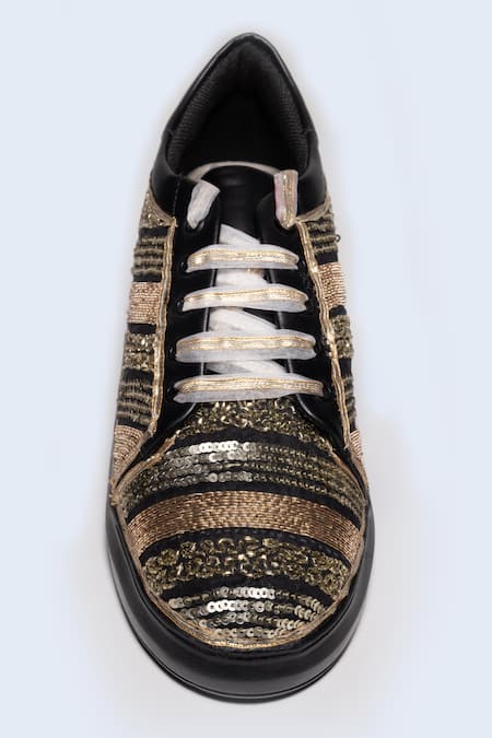 The Saree Sneakers Metallic Zari Embroidered Sneakers 