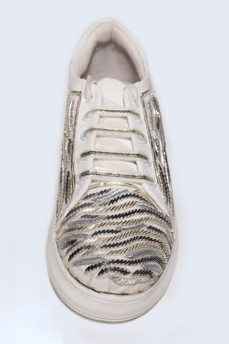 The Saree Sneakers Wave Cut Dana Embroidered Sneakers 