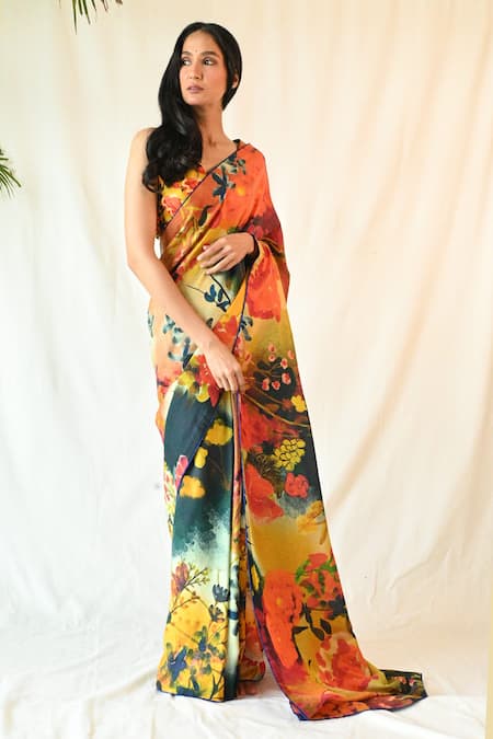 TIL Fresco Hand Painted Saree With Blouse 