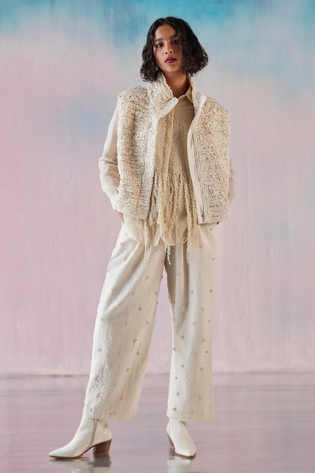 Ilk Pleated Texture Bomber Jacket 