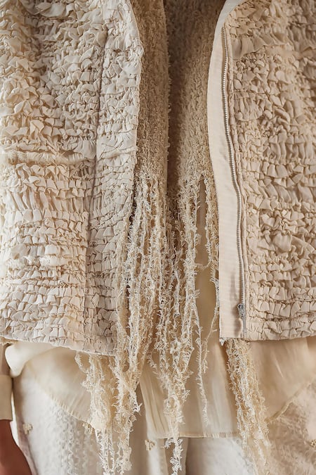 Ilk Pleated Texture Bomber Jacket 