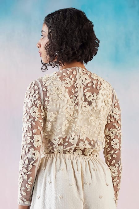 Ilk Flower Foam Embroidered Top 