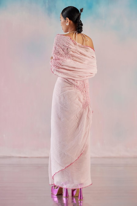 Ilk Chanderi Smock Detail Pallu Saree 