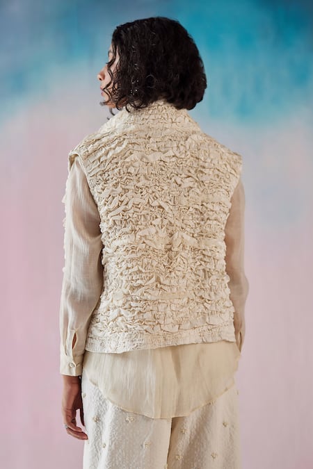 Ilk Pleated Texture Bomber Jacket & Pant Set 