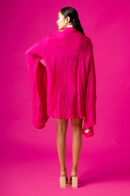 Pds By Sneha Pure Silk Batwing Sleeve Shirt 