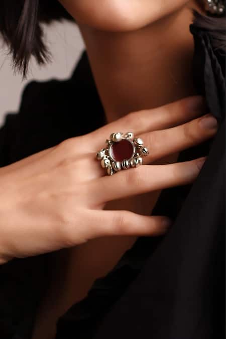 Buy Silver Oxidised Rings for Women by Teejh Online | Ajio.com