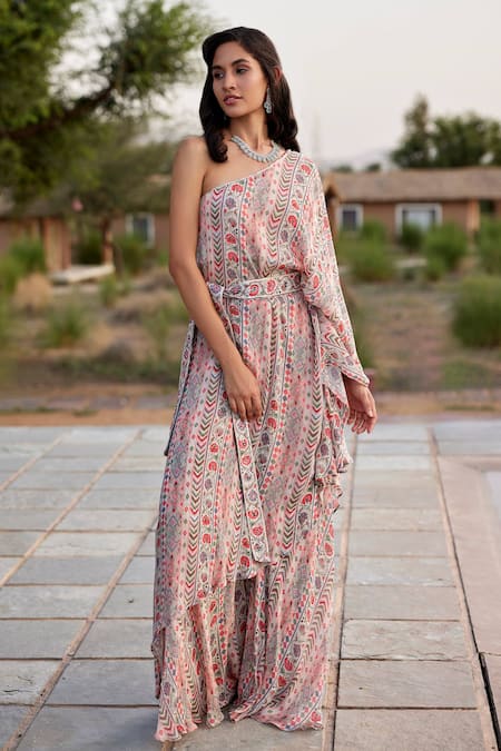 Harsha Khatry Vintage Floral Print Kaftan & Pant Set 