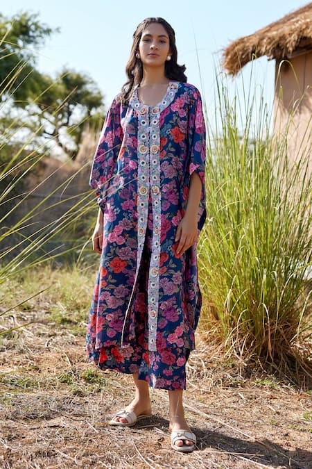 Harsha Khatry Floral Print Kaftan & Pant Set 