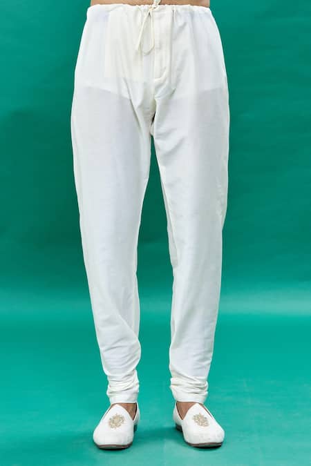 Rng Safawala_Off White Silk Sequins, Cut Work Raw Embroidered Sherwani Set _at_Aza_Fashions