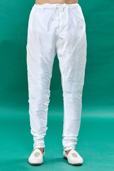 Rng Safawala_Off White Silk Sequins, Embroidery Thread Sherwani Set _at_Aza_Fashions