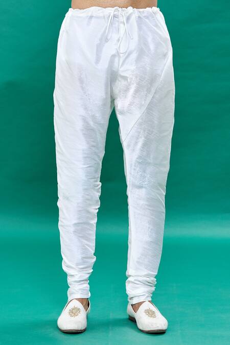 Rng Safawala Off White Silk, Cotton Embroidery Raw Mandarin Collar Sherwani Set at Aza Fashions Rng Safawala_Off White Silk, Cotton Embroidery Raw Mandarin Collar Sherwani Set _at_Aza_Fashions