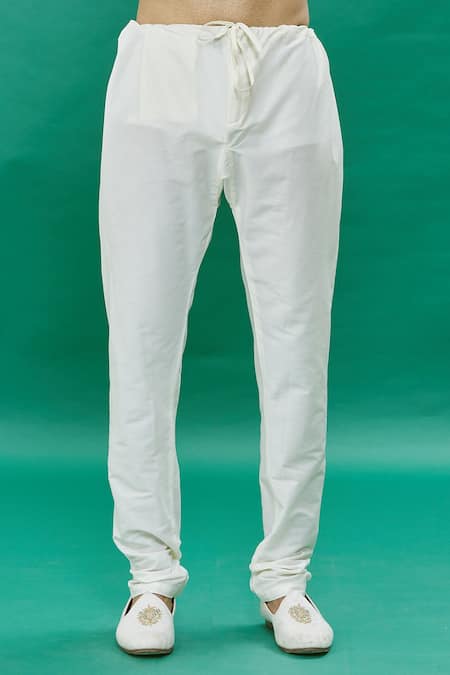 Rng Safawala_Off White Silk Pearls, Sequins Thread Embroidered Sherwani Set For Kids_at_Aza_Fashions