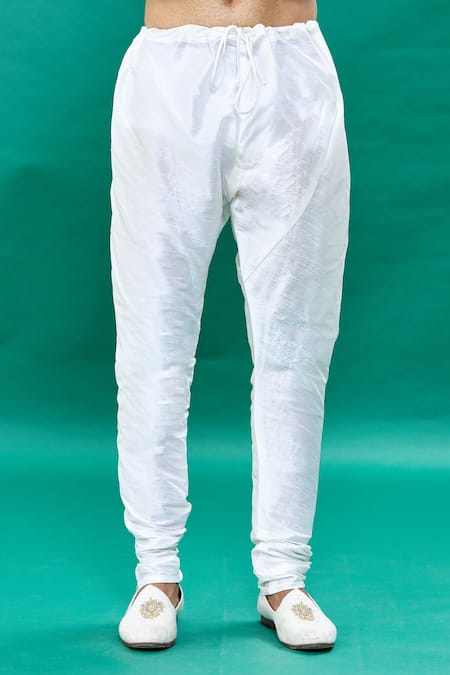 Rng Safawala_Off White Silk Cut Work Floral Pattern Sherwani Set _Online_at_Aza_Fashions