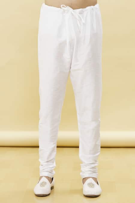 Arihant Rai Sinha Off White Cotton Embroidery Solid Straight Kurta Churidar Set at Aza Fashions Arihant Rai Sinha_Off White Cotton Embroidery Solid Straight Kurta Churidar Set _at_Aza_Fashions