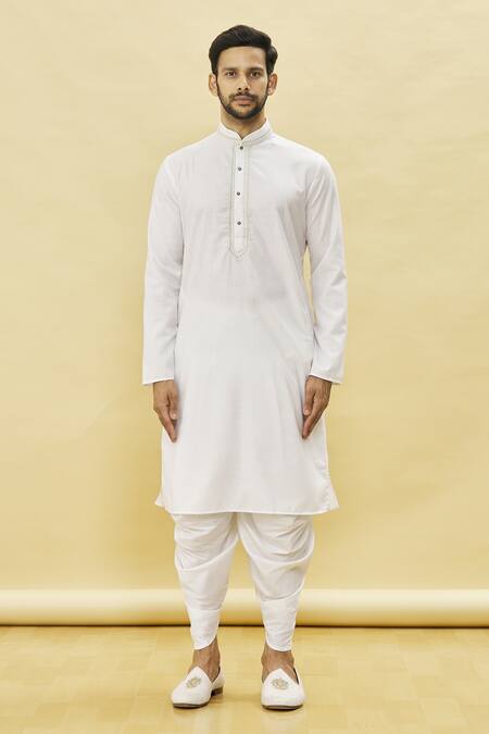 Samyukta Singhania Off White Cotton Plain Kurta And Dhoti Pant Set Online at Aza Fashions Samyukta Singhania_Off White Cotton Plain Kurta And Dhoti Pant Set _Online_at_Aza_Fashions