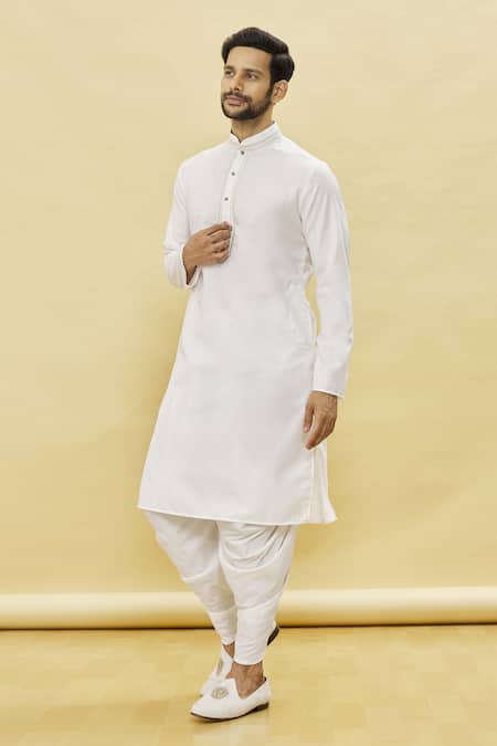 Buy Samyukta Singhania Off White Cotton Plain Kurta And Dhoti Pant Set Online at Aza Fashions Buy_Samyukta Singhania_Off White Cotton Plain Kurta And Dhoti Pant Set _Online_at_Aza_Fashions