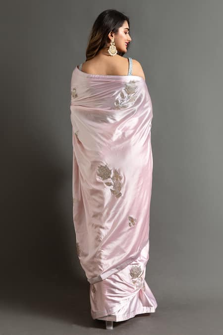 Ruar India Peony Blush Swarovski Embellished Saree With Blouse 