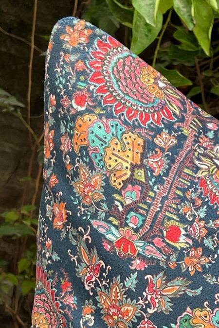 Studio Covers_Multi Color Cotton Polyester Blend Floral Pattern Paisley Dusk Cushion Cover_Online_at_Aza_Fashions
