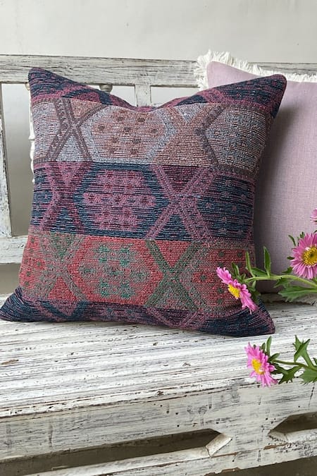 Studio Covers Multi Color Cotton Blend Woven Moroccan Layla Bohemian Chic Cushion Cover