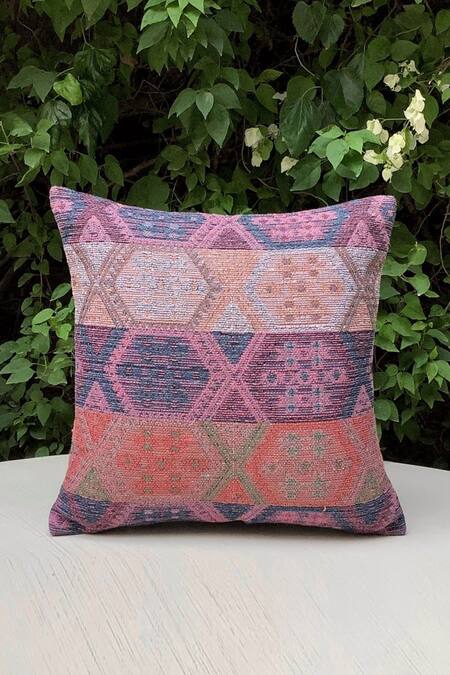 Shop Studio Covers Multi Color Cotton Blend Woven Moroccan Layla Bohemian Chic Cushion Cover at Aza Fashions Shop_Studio Covers_Multi Color Cotton Blend Woven Moroccan Layla Bohemian Chic Cushion Cover_at_Aza_Fashions