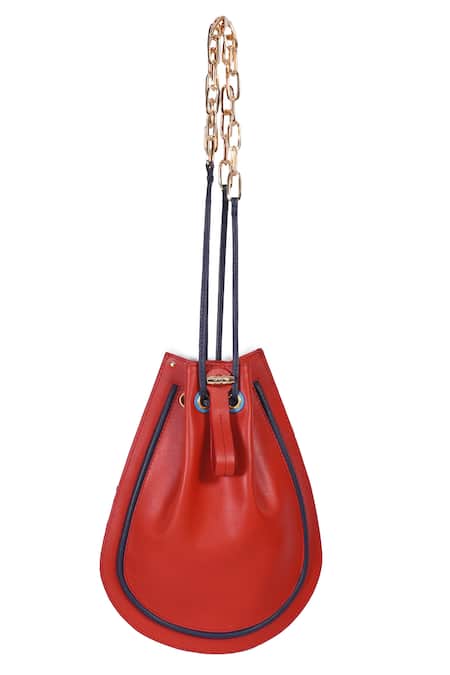 Shop Immri Red Evil Eye Embroidered Potli Bag at Aza Fashions Shop_Immri_Red Evil Eye Embroidered Potli Bag _at_Aza_Fashions