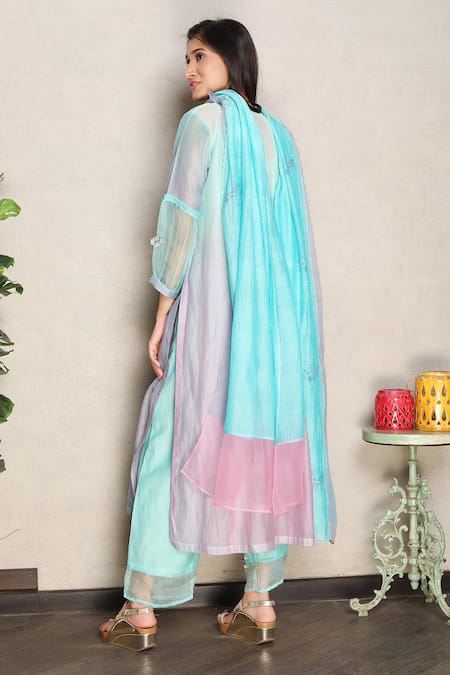 Falguni.Foram Neck Embroidered Kurta Pant Set 