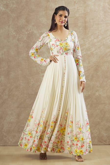 Keerthi Kadire Floral Print Anarkali 