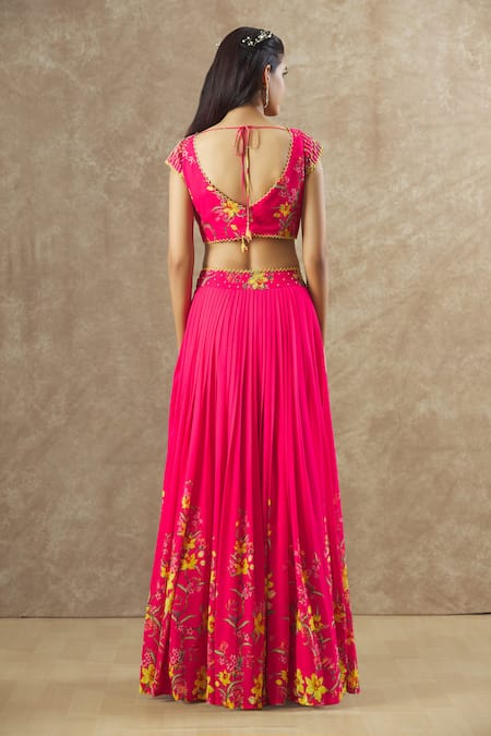 Keerthi Kadire Floral Print Blouse & Lehenga Set 