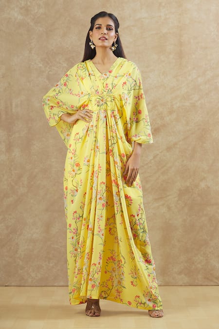 Keerthi Kadire Floral Print Kaftan With Inner 